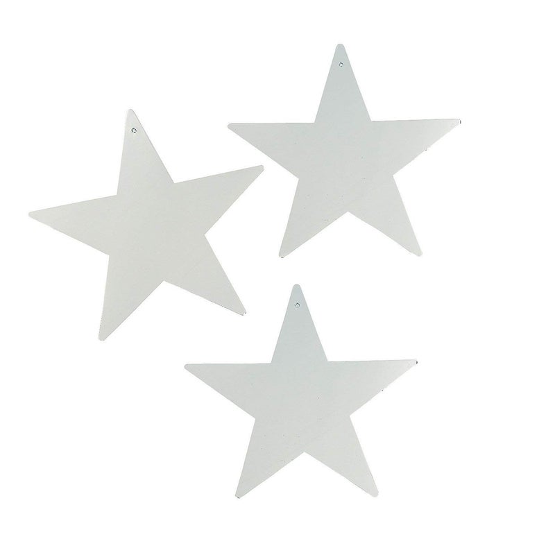 Fun Express Silver Cardboard Stars - Party Decor - Wall Decor - Cutouts - VBS Vacation Bible School Supplies/Decor - 12pc